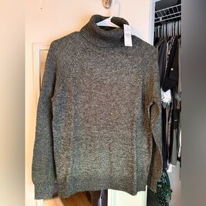 LOFT Gray Turtleneck Sweater Classic Soft Knit